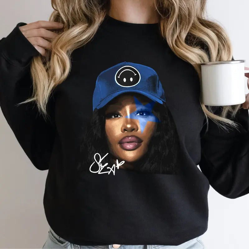SZAAA Blue Star Big Face Rap Sweatshirt T-Shirts, Hoodie | ZylaModa.com