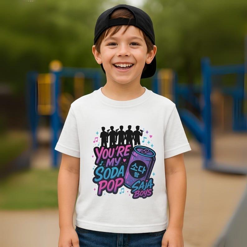 Saja Boys Kpop Youth T-Shirt, You're My Soda Pop T-Shirt, K-Pop Demon Hunters Inspired, Chibi Idol Youth T-Shirt, Trendy...