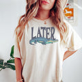 [Sale up to 50%] Later Gator Vintage 90s Graphic Alligator Print, Funky Fashion Statement Shirt, Trendy Apparel Hoodie,...