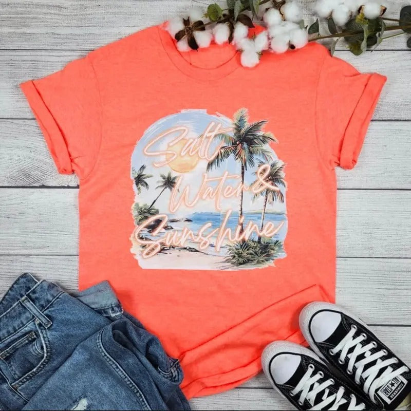 Salt Water and Sunshine Graphic Tee Hoodie, Sweatshirt | ZylaModa.com