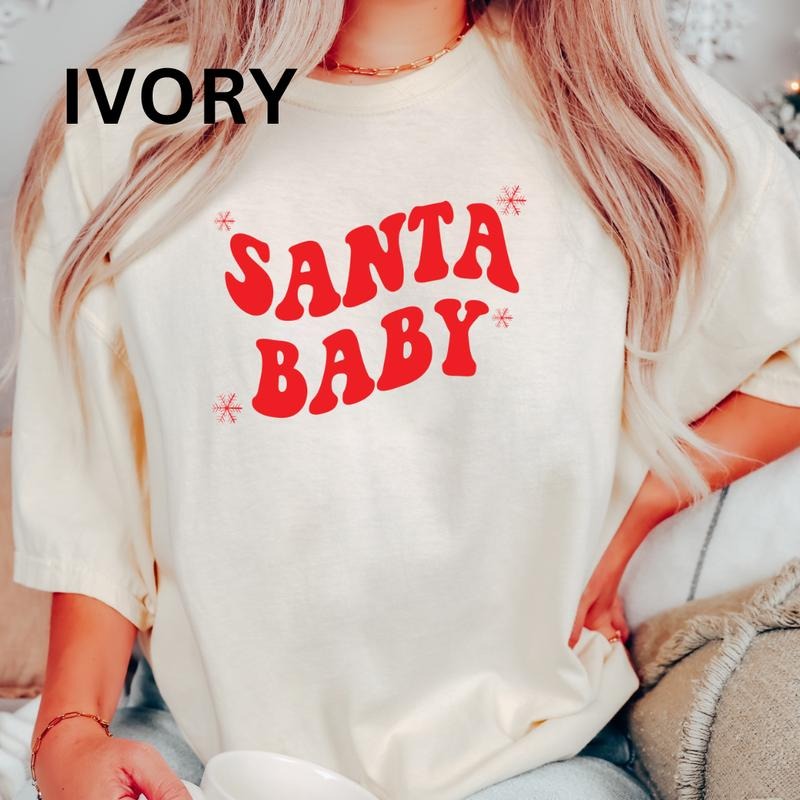 Santa Baby T-shirt, Christmas shirt, Comfort Colors T-shirt, Oversized Christmas T-shirt, Graphic Christmas tshirt,...