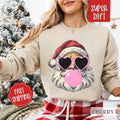 Santa Christmas Sweatshirt, Merry Christmas Sweater, Women's Holiday Crewneck retro christmas T-Shirts, Hoodie | ZylaModa.com