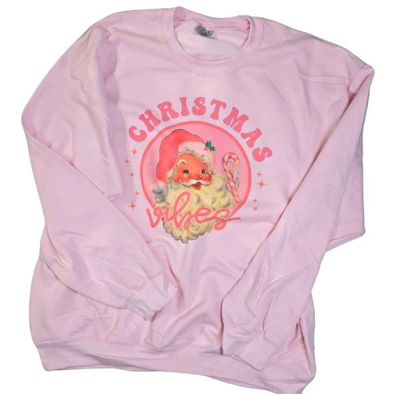 Santa Christmas Vibes Cute Cozy Sweatshirt T-Shirts, Hoodie | ZylaModa.com