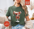 Santa Martini Shirt Comfort Colors Christmas Tshirt,  Women's Holiday Tee Hoodie, Sweatshirt | ZylaModa.com