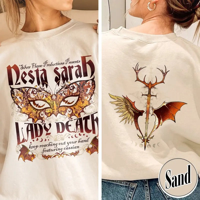 Sarah J Maas Merch Nesta Sweatshirt, Acotar Book Series, Velaris Acotar Shirt, Lady Death Shirt, Nesta Archeron Lady...