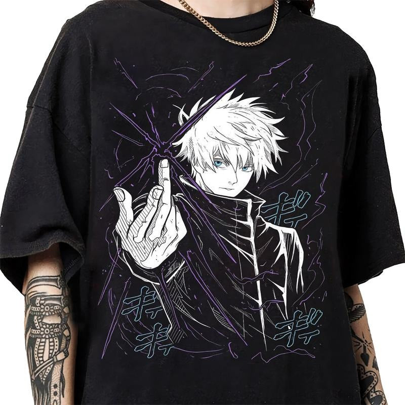 Satoru Gojo Anime Shirt, Anime Lover Shirt Cotton Crew Neck Anime Gojo Gift Men and Women T-shirt Menswear Top Hoodie,...