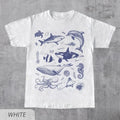 Sea Creatures Vintage Shirt, 90s Tattoo Sea Animal Tshirt, Whale, Orca, Ocean Sealife, Turtle, Dolphin Shirt, Nature,...
