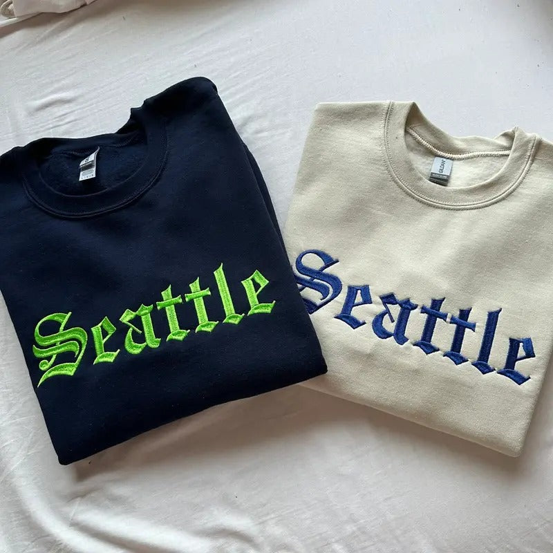 Seattle Embroidered Sweatshirt, Gift From Seattle T-Shirts, Hoodie | ZylaModa.com