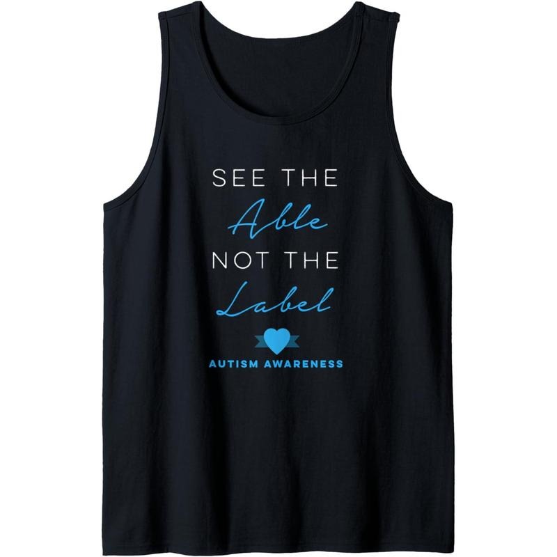 See the Able Not the Label Autism Down Syndrome Awareness Tank Top MADE IN USA T-Shirts, Hoodie, Sweatshirt | ZylaModa.com