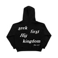 Seek First His Kingdom Graphic Hoodie vintage  shirts Cotton Menswear Sweatshirt | ZylaModa.com