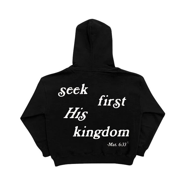 Seek First His Kingdom Graphic Hoodie vintage  shirts Cotton Menswear Sweatshirt | ZylaModa.com