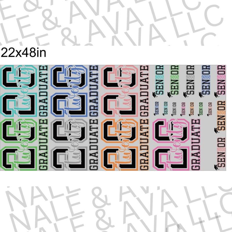 Senior 2026 DTF 22X48 Pre-Made Gang Sheet T-Shirts, Hoodie, Sweatshirt | ZylaModa.com