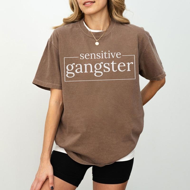 Sensitive Gangster Tee, Sensitive Gangster T-Shirt, Womenswear Tops Summer Crewneck Hoodie, Sweatshirt | ZylaModa.com