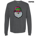 Sequin Santa Heart Eyes Patch Long Sleeve Comfort Colors T-Shirt Hoodie, Sweatshirt | ZylaModa.com