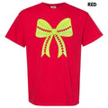Sequin Softball Bow Patch Comfort Colors T-Shirt Hoodie, Sweatshirt | ZylaModa.com