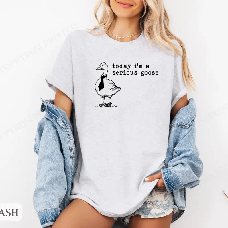 Serious Goose Shirt Bella Canvas,  Funny Tshirts,  Gift for Her, Women's Graphic Tee Hoodie, Sweatshirt | ZylaModa.com