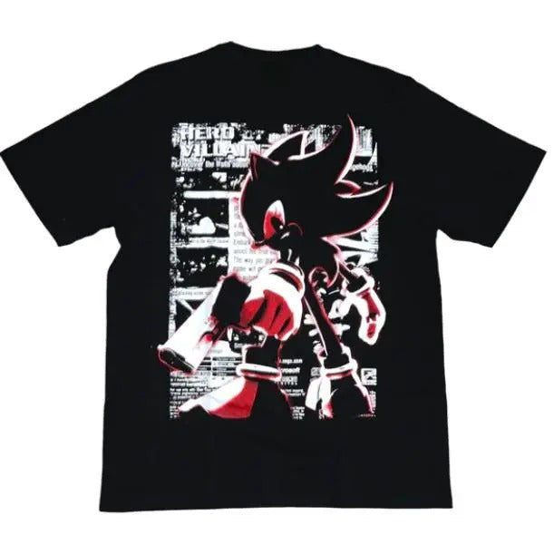 Shadow the Hedgehog Screen T-Shirt, Unisex Vintage Graphic Tees Gothic Grunge Y2k Emo Scene Amity Affliction Style...