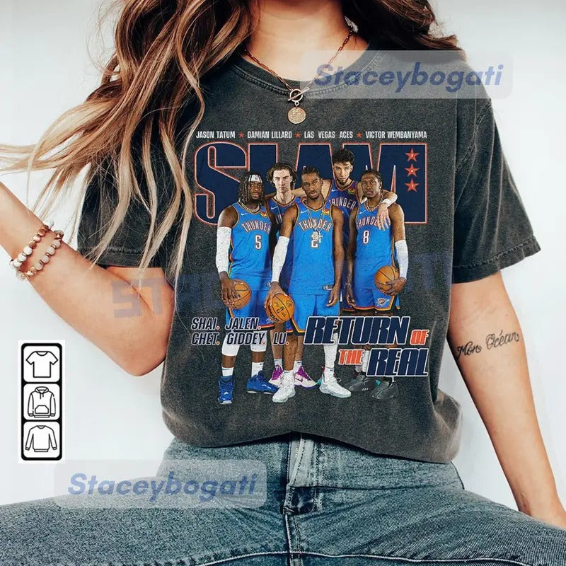 Shai SGA Josh Giddey Chet Holmgren Jalen OKC Thunder Basketball T Shirt Hoodie, Sweatshirt | ZylaModa.com