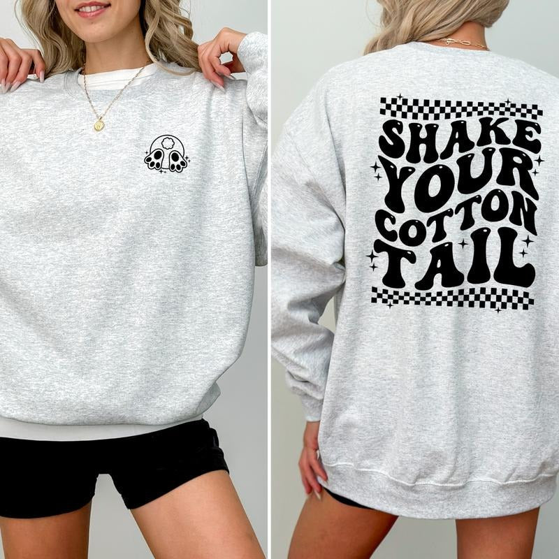 Shake Your Bunny Tail Easter Sweatshirt, Easter T-Shirt, Fun Easter Tee, Cute Easter Gift, Easter Gift For Her, Casual...