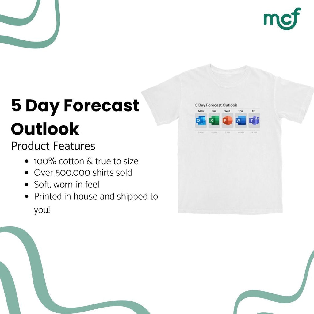 5 Day Forecast Outlook T Shirt Hoodie, Sweatshirt | ZylaModa.com (Image 3)