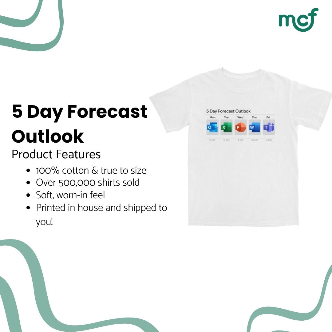 5 Day Forecast Outlook T Shirt Hoodie, Sweatshirt | ZylaModa.com (Image 3)