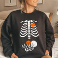 Skeleton Halloween Maternity Sweatshirt, Funny Pregnancy Announcement Shirt 2024, Pregnant Women Costume, Fall New Mom...