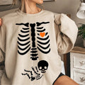 Skeleton Halloween Maternity Sweatshirt, Funny Pregnancy Announcement Shirt, Pregnant Women Costume, Fall New Mom...