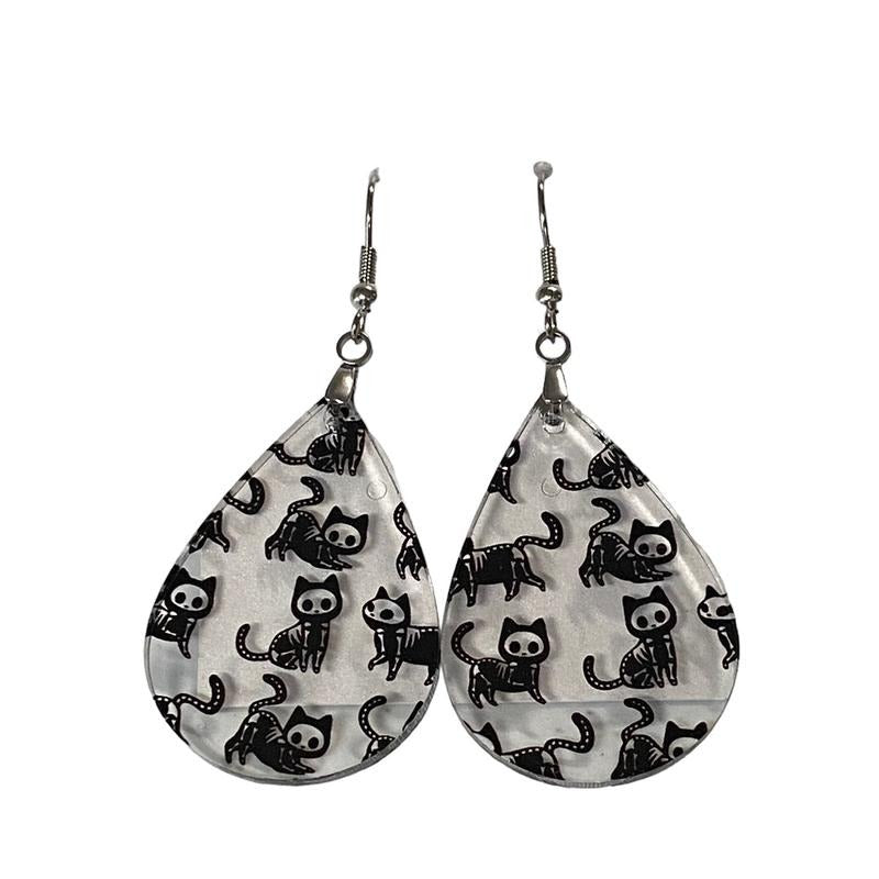 Skelli Cat Teardrop Earring T-Shirts, Hoodie, Sweatshirt | ZylaModa.com