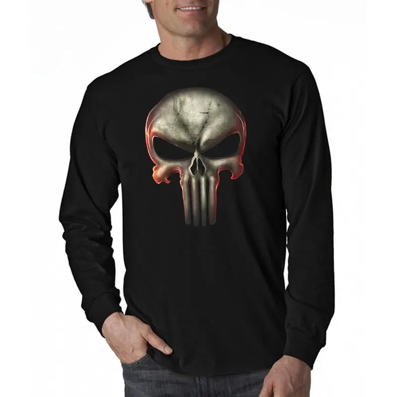 Skull 3D Graphic Long Sleeve T-Shirt Hoodie, Sweatshirt | ZylaModa.com