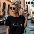 Smile Shirt Positive Vibes Sweatshirt Positivity Quote T-shirt Smile Hoodie Graphic Tee For Woman T-shirts With...