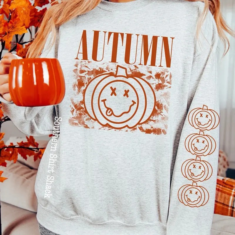 Smiley Autumn Sweatshirt T-Shirts, Hoodie | ZylaModa.com