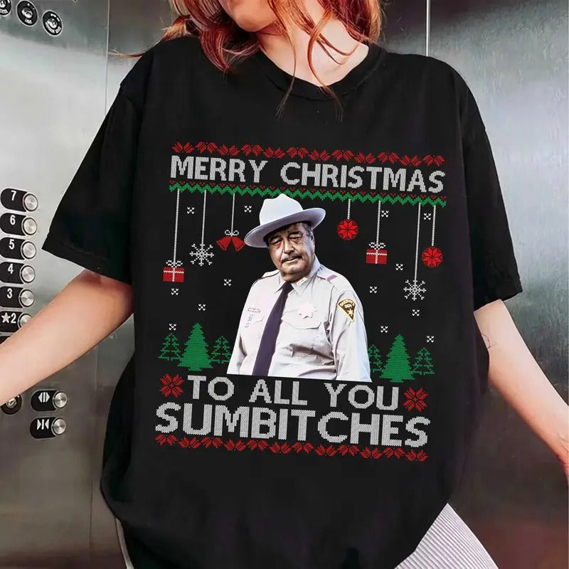 Smokey And The Bandit Merry Christmas Too All You Sumbitches Christmas Sweater, smokey And The Bandit Sweatshirt, Funny...