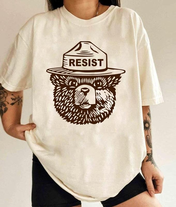 Smoky The Bear Resist Shirt, Bear Resist T Shirt, Resist Smokey Bear Shirt, Smokey Resist, Smokey Bear Organic Shirt,...