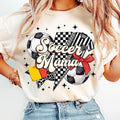 Soccer Mama T-Shirt Soccer With Coquette T-Shirt, Soccer Mom Shirt, Retro Soccer T-Shirt, Game Day , Soccer Coquette Bow...