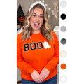 Soft Ideal Chenille Boo Graphic Long Sleeve T-Shirt Hoodie, Sweatshirt | ZylaModa.com