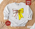 Softball And Baseball Bow Sweatshirt, Game Day Baseball Crewneck, Womens Sweatshirt, Fall Sweater T-Shirts, Hoodie