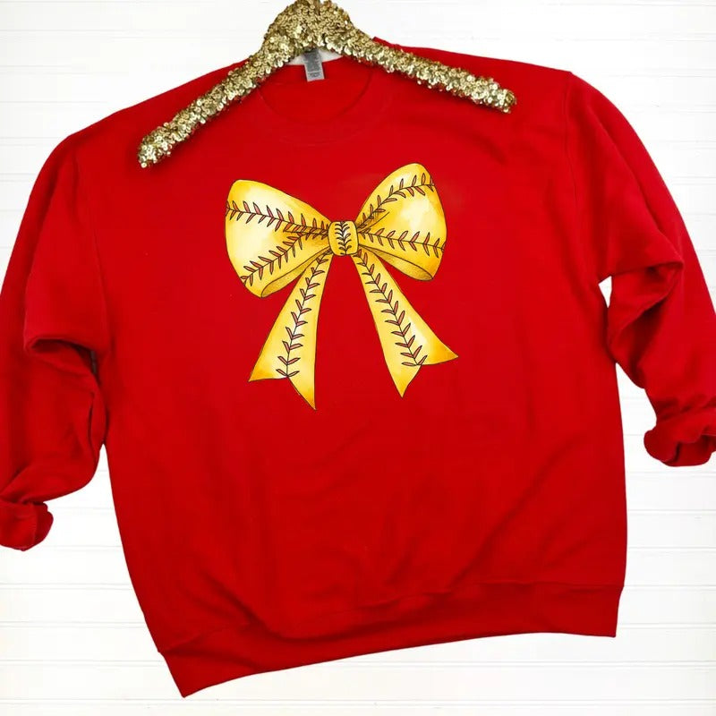 Softball Sketched Bow Sweatshirt 'NLB' T-Shirts, Hoodie | ZylaModa.com