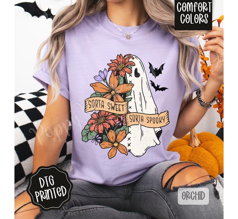 Sorta Sweet Sorta Spooky Comfort Colors, Trendy Women's Halloween Tshirt Hoodie, Sweatshirt | ZylaModa.com
