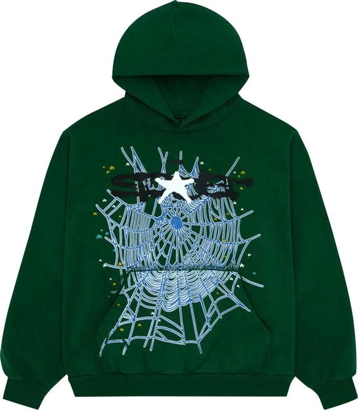 Sp5der Web Hoodie Hunter Green T-Shirts, Sweatshirt | ZylaModa.com