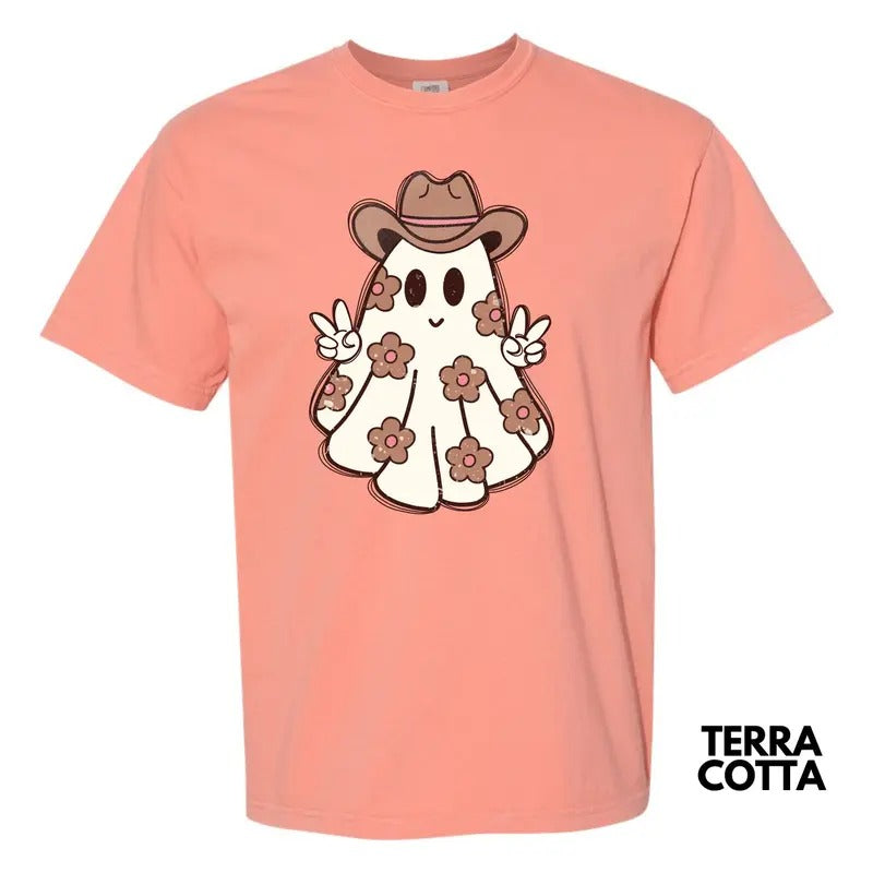 Spooky Cowgirl Ghost Comfort Colors T-Shirt 'NLB' Hoodie, Sweatshirt | ZylaModa.com
