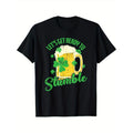 [St. Patrick's Day Crew Neck Tee] St. Patrick's Day Let's Get Ready to Stumble Crew Neck T-Shirt - 100% Cotton Knit...