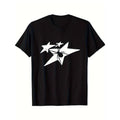 Star pattern printed T-shirt men's casual style summer and autumn slightly elastic round neck T-shirt Made in USA Hoodie,...