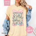 Stay Salty Coquette Comfort Colors Tshirt, Cute Summer Tee, Girly Beach Shirt Hoodie, Sweatshirt | ZylaModa.com