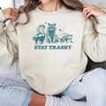 Stay Trashy Funny Meme Graphic Sweatshirt, Meme T-Shirt, Vintage Raccoon Opossum Skunk Shirt, Nostalgia Shirt, Funny...