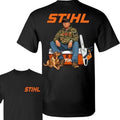 Stihl Trump 2 Sider T-shirt - Camo Workwear T-shirt, Trump With Chainsaw Graphic Sweatshirt, Funny Shirt, Trump Hoodie