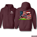 Straight Up Southern Hoodie - Patriotic Hunting Dog Design with American Flag, Perfect for Southern Pride and Outdoor...