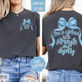 Strength and Dignity Comfort Colors, Religious Women's Tee, Cute Coquette Women's Tshirt Hoodie, Sweatshirt | ZylaModa.com