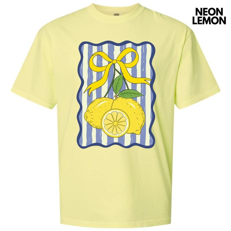 Stripe Lemon Coquette Comfort Colors T-Shirt 'NLB' Hoodie, Sweatshirt | ZylaModa.com