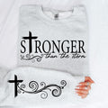Stronger Than The Storm Shirt Shirt, Motivational Mom Sleeve Shirt Design Shirt, Positive Mom Quotes Shirt Shirt, Mama...