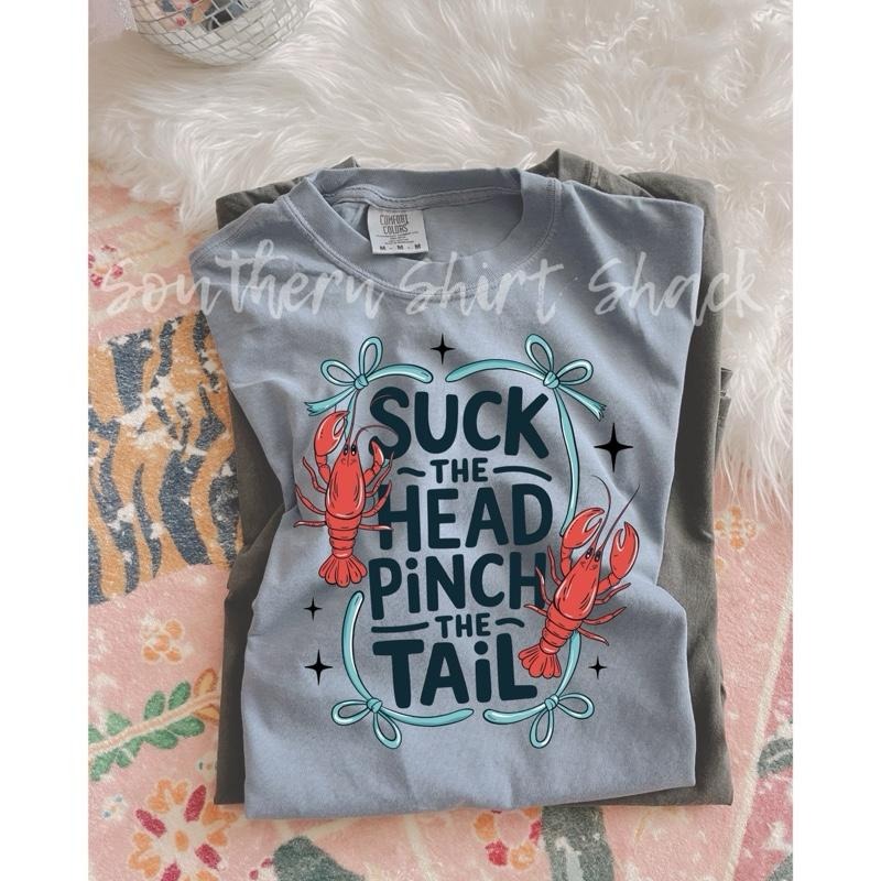 Suck the head pinch the tail crawfish T shirt  | granite comfort colors t shirt Hoodie, Sweatshirt | ZylaModa.com